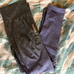grey to purple fade gymshark leggings